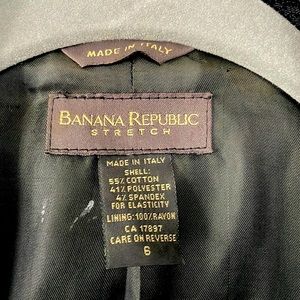 Banana Republic STRETCH Black Size 6 Italian Long Coat